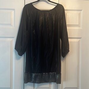 Yoana Baraschi 3/4 sleeve dress with metallic silver